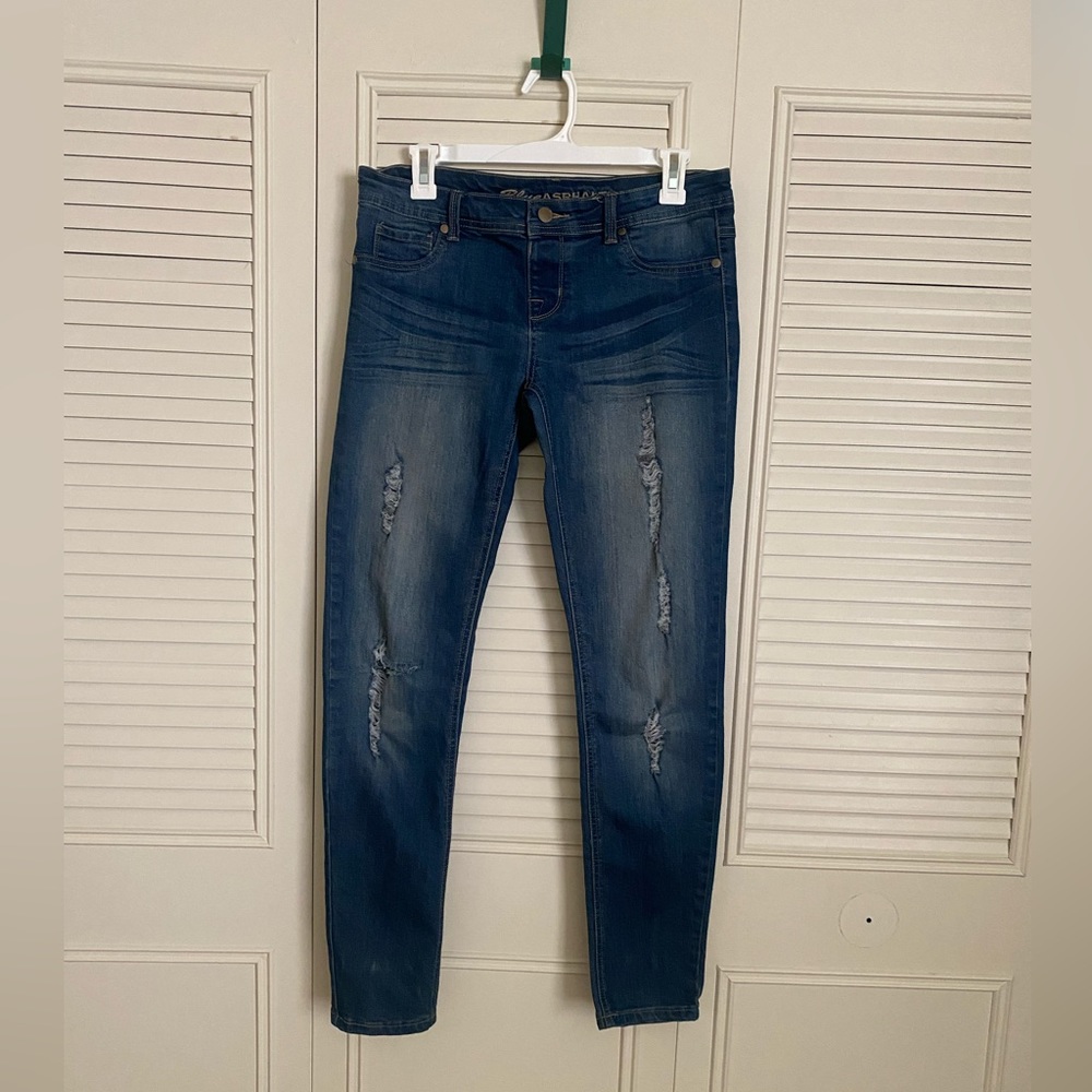 Blue Asphalt mid 2000s Ripped Skinny Jeans